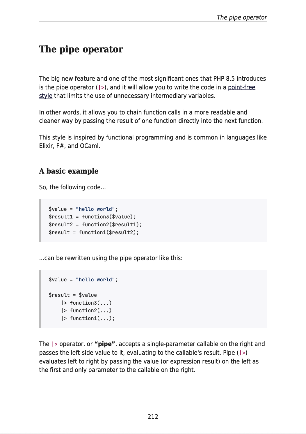 Chapter: Pipe operator