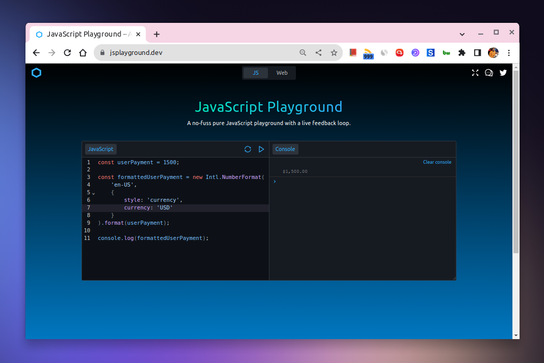 JavaScript Playground